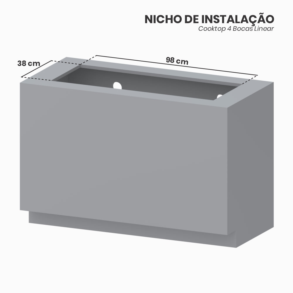 Cooktop Linear 4 Bocas Venax Arena Preto Gas GLP Bivolt