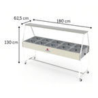 Buffet Térmico Progás Self Service 10 Cubas c/Tampas de Vidro 220V - PRB-10GN