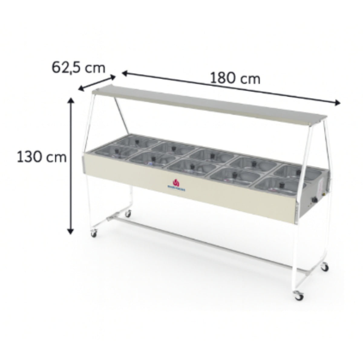 Buffet Térmico Progás Self Service 10 Cubas c/Tampas de Vidro 220V - PRB-10GN