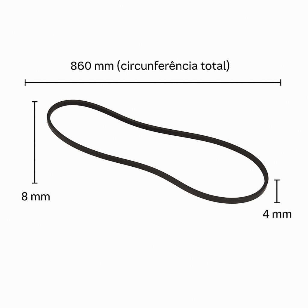 Correia de Transmissão para Lavadoras e Centrífugas Wanke Original Preto – 99910219