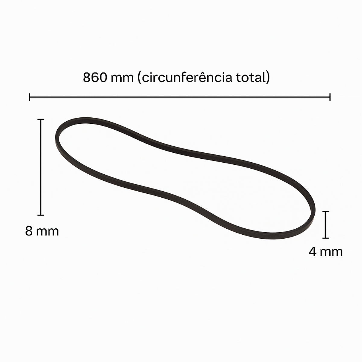 Correia de Transmissão para Lavadoras e Centrífugas Wanke Original Preto – 99910219