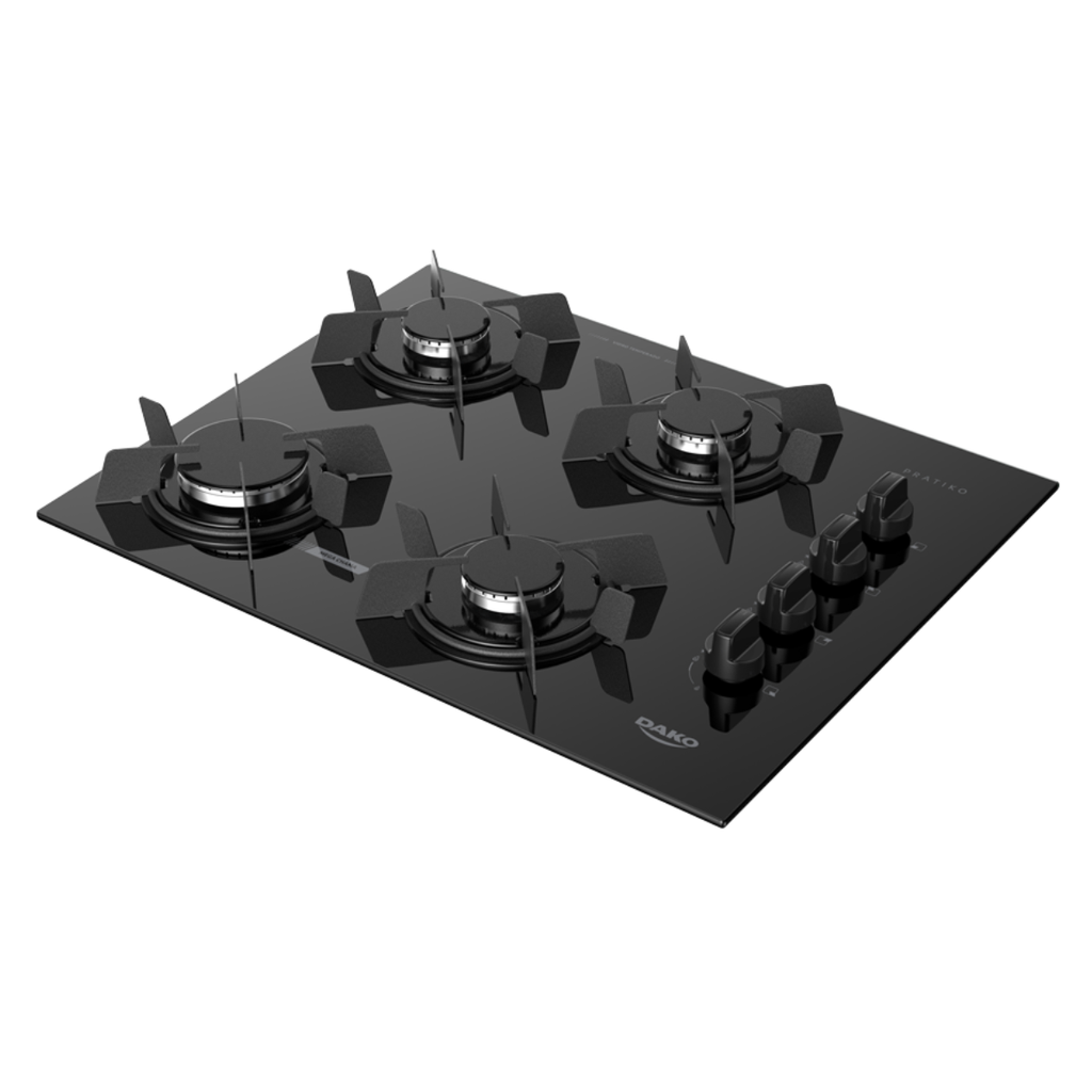Cooktop 4 Bocas a Gás Dako Pratiko Preto