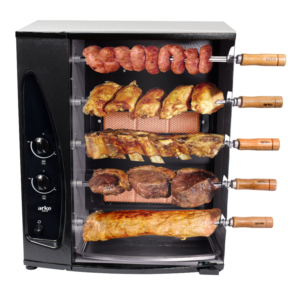Assador a Gás Arke AGR-05 Rotativo 5 Espetos Alta Eficiência Bivolt GLP - AGR-05