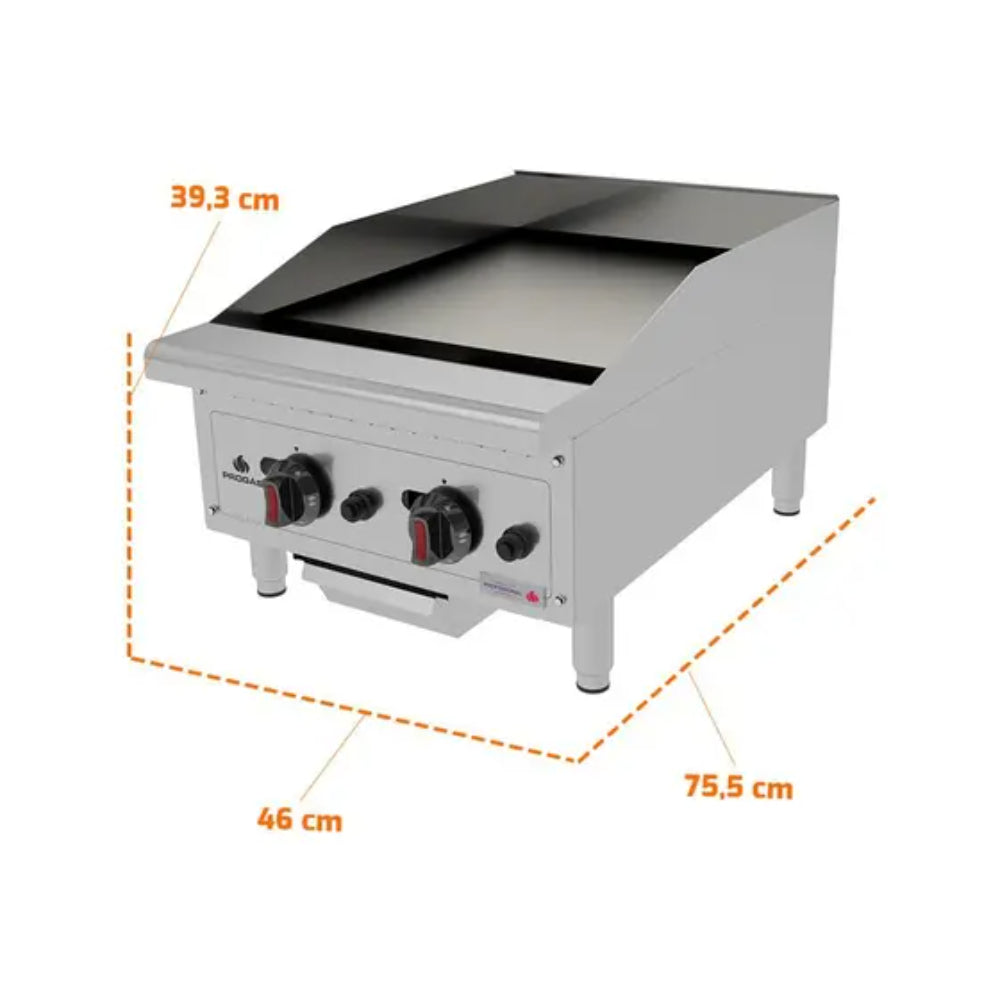 Chapa Profissional Progás 45 cm em Aço Inox - PRO-45CH
